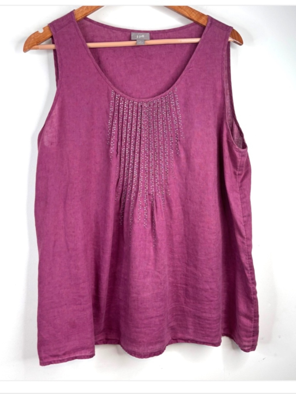 J. Jill Magenta Beaded Tank Top